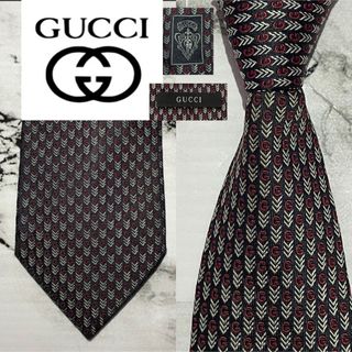 グッチ(Gucci)の【ジャガードG】GUCCI 高級ネクタイ特殊G柄シルクイタリア製ブラックネクタイ(ネクタイ)