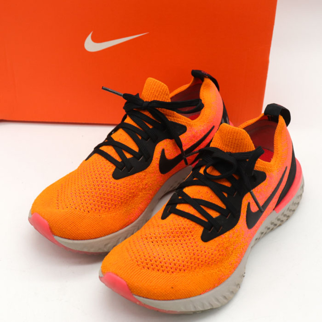 ナイキ ランニングシューズ エピック リアクト フライニット Epic React Flyknit AQ0070-800 靴 メンズ 25cmサイズ オレンジ NIKE