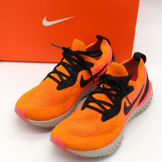 ナイキ(NIKE)のナイキ ランニングシューズ エピック リアクト フライニット Epic React Flyknit AQ0070-800 靴 メンズ 25cmサイズ オレンジ NIKE(スニーカー)