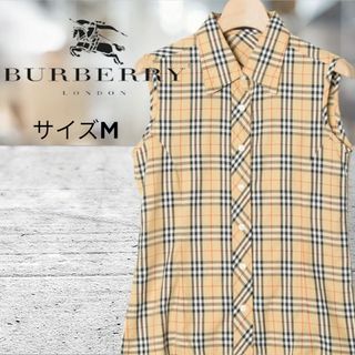 バーバリー(BURBERRY)のBURBERRY LONDON ノバチェック　ノースリーブシャツ　サイズM(シャツ/ブラウス(半袖/袖なし))