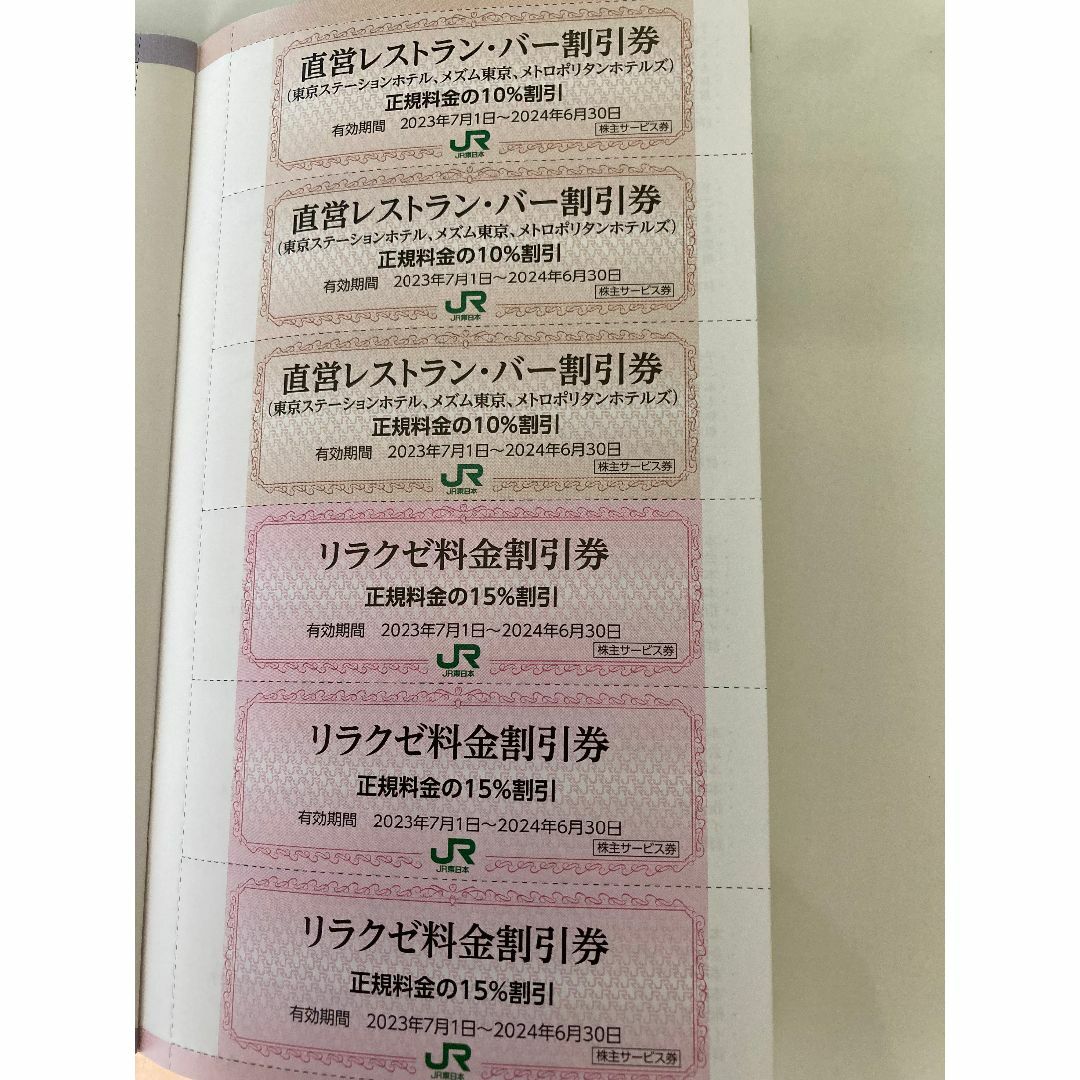直営レストラン・バー、リラクゼ料金割引券  JR東日本 チケットの優待券/割引券(レストラン/食事券)の商品写真