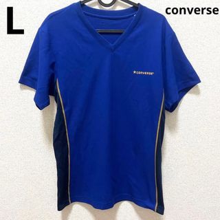 コンバース(CONVERSE)の【690】converse Vネック　サッカー　半袖シャツ　L(Tシャツ/カットソー(半袖/袖なし))