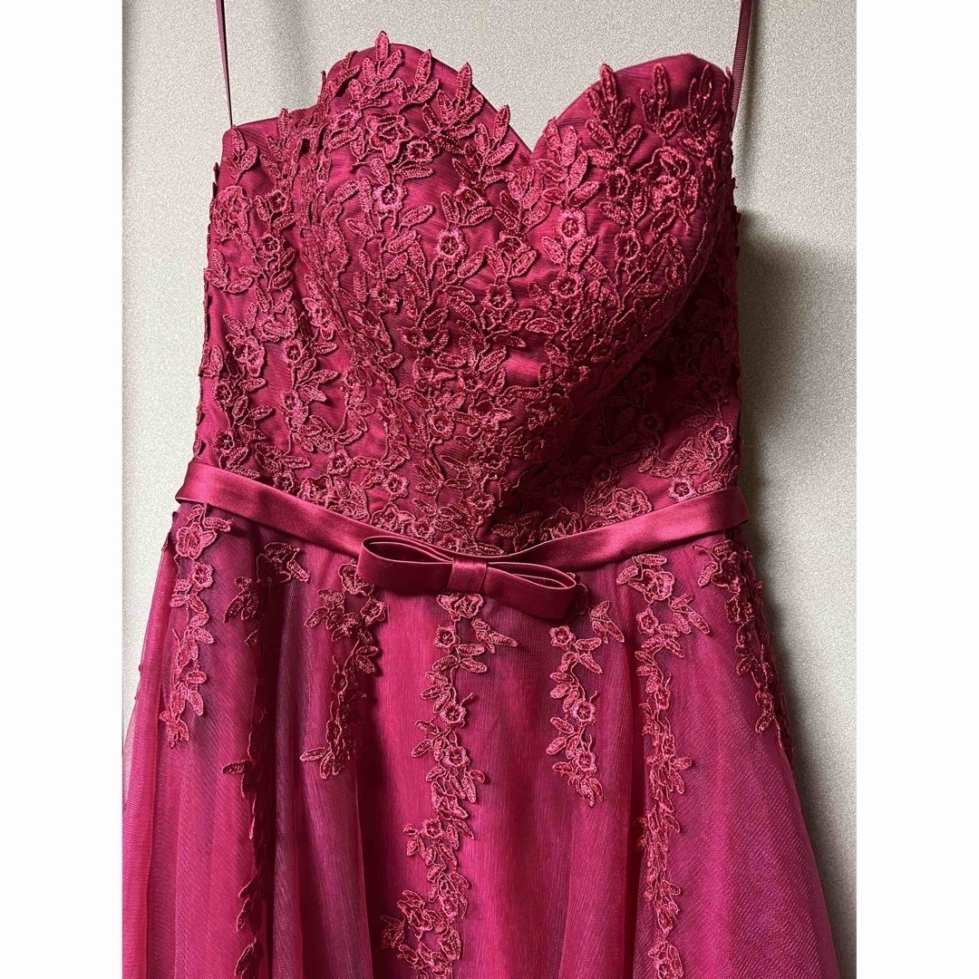 ワインレッド ロングドレス 11-13号 レディースのフォーマル/ドレス(ロングドレス)の商品写真