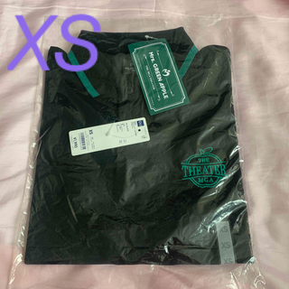 ジーユー(GU)のGU  ミセスグリーンアップル　ポロシャツ(5分袖)   ブラック　メンズXS(Tシャツ/カットソー(半袖/袖なし))