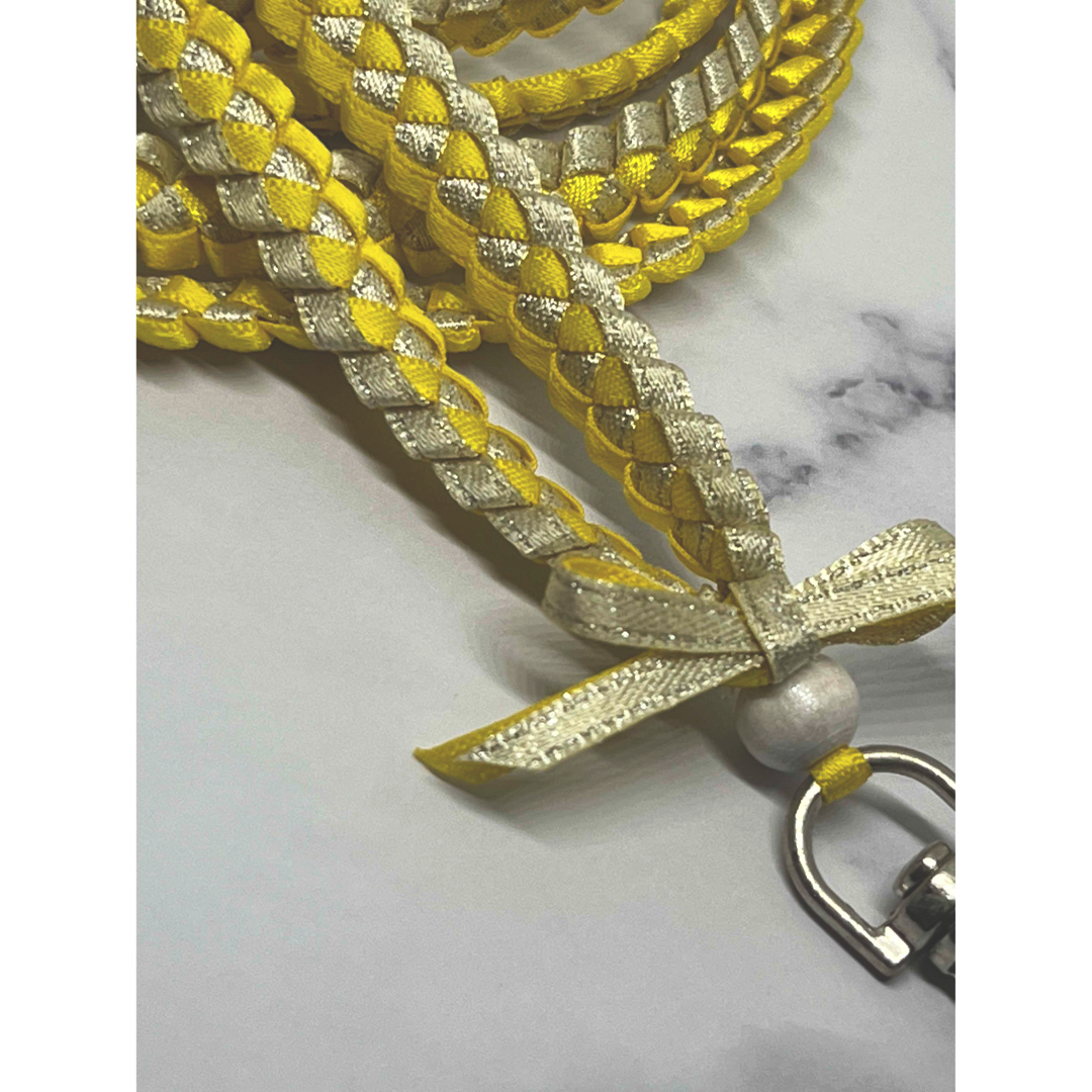 SatokoOishi スマホストラップ yellow（日本最級 String 海外