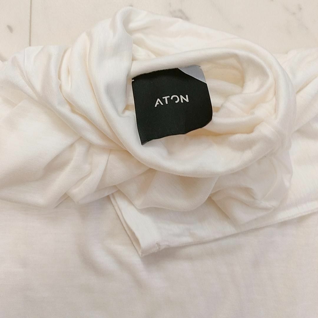 ATON - ATON エイトン ハイネックロングスリーブカットソー カシミヤ