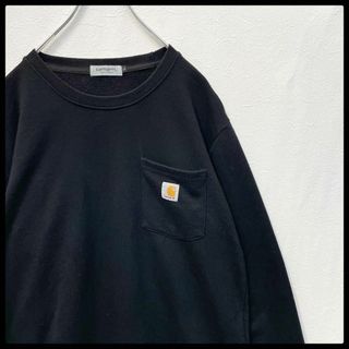 カーハート(carhartt)のカーハート　ポケット付き　裏パイル　ワンポイント　スウェットトレーナー　黒　Ｌ(スウェット)