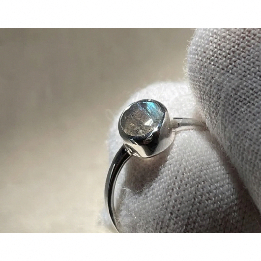 SILVER925 宝石カット高質天然神秘の石指輪　シルバーリング　if井メアA ハンドメイドのアクセサリー(リング)の商品写真