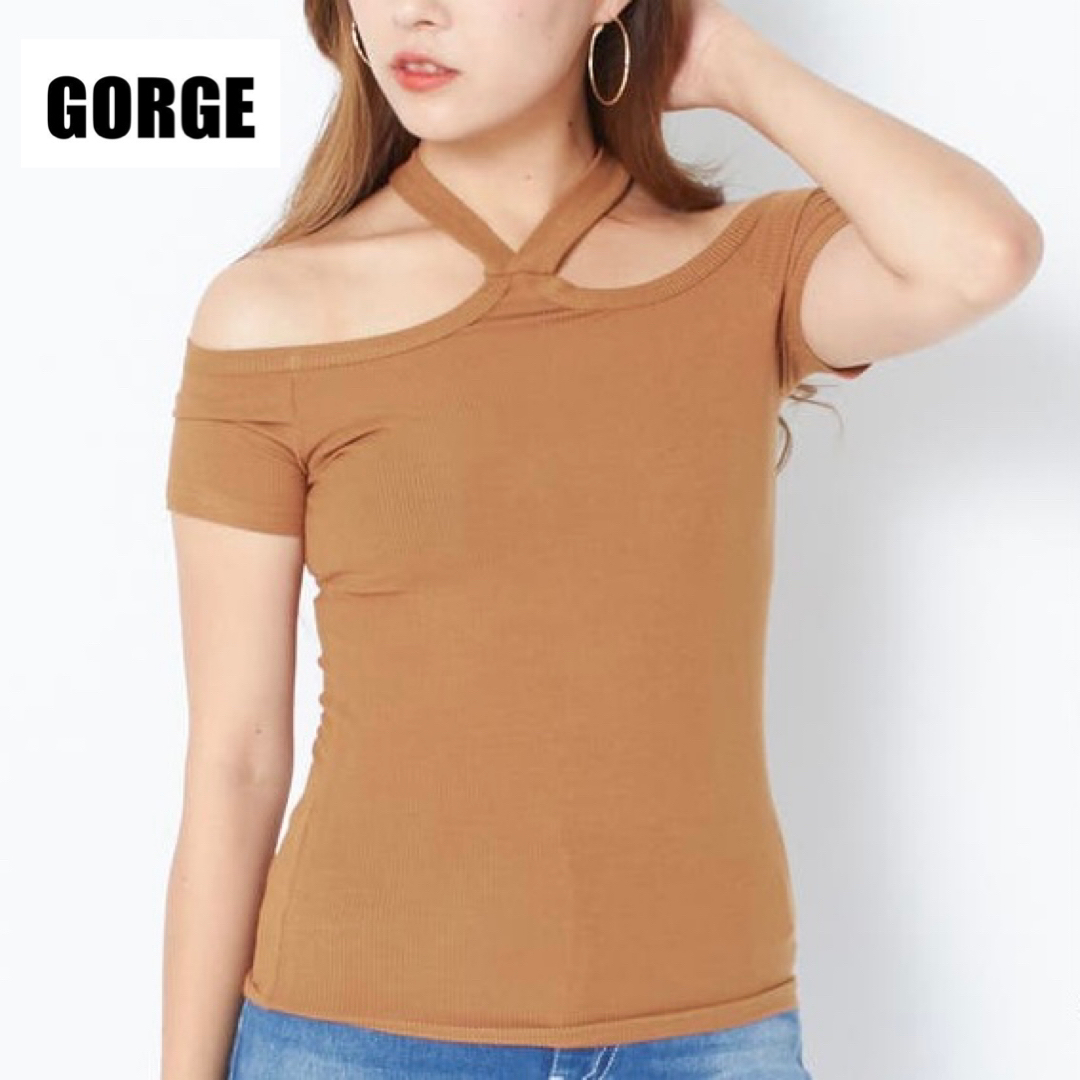 GORGE(ゴージ)の ◆ 未使用!!  GORGE (ゴージ) ホルダーネック リブ トップス  レディースのトップス(カットソー(半袖/袖なし))の商品写真