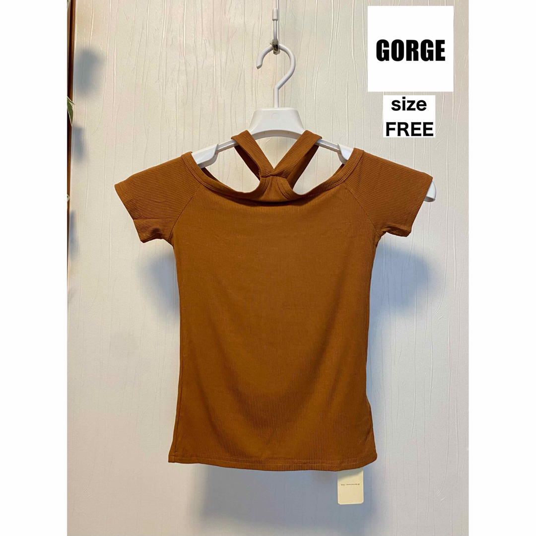 GORGE(ゴージ)の ◆ 未使用!!  GORGE (ゴージ) ホルダーネック リブ トップス  レディースのトップス(カットソー(半袖/袖なし))の商品写真