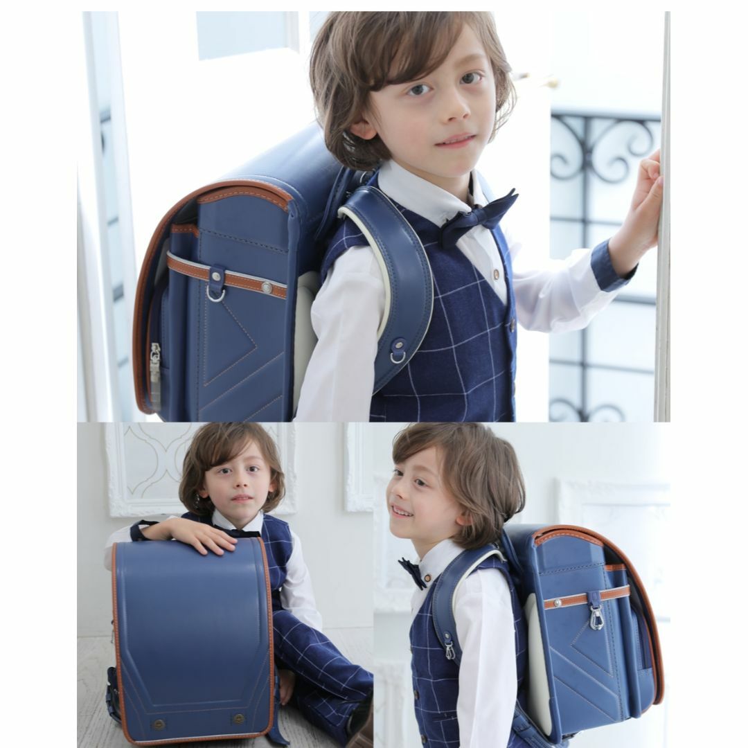 【新品】ランドセル 男の子 ベーシック&ボーイ 高級合皮 ネイビー・カーキ②