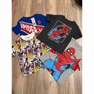 マーベル(MARVEL)の【新品未使用品】マーベル　スパイダーマン半袖Tシャツ110サイズ　お得4点セット(Tシャツ/カットソー)