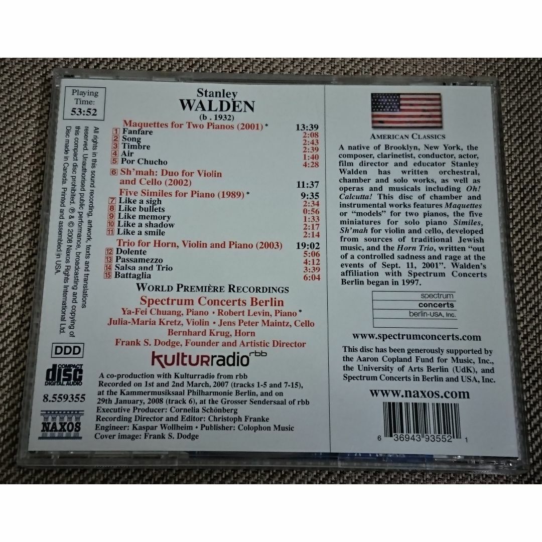 ＣＤ：ウォルデン「２台のピアノのためのマクェット他」 エンタメ/ホビーのCD(クラシック)の商品写真