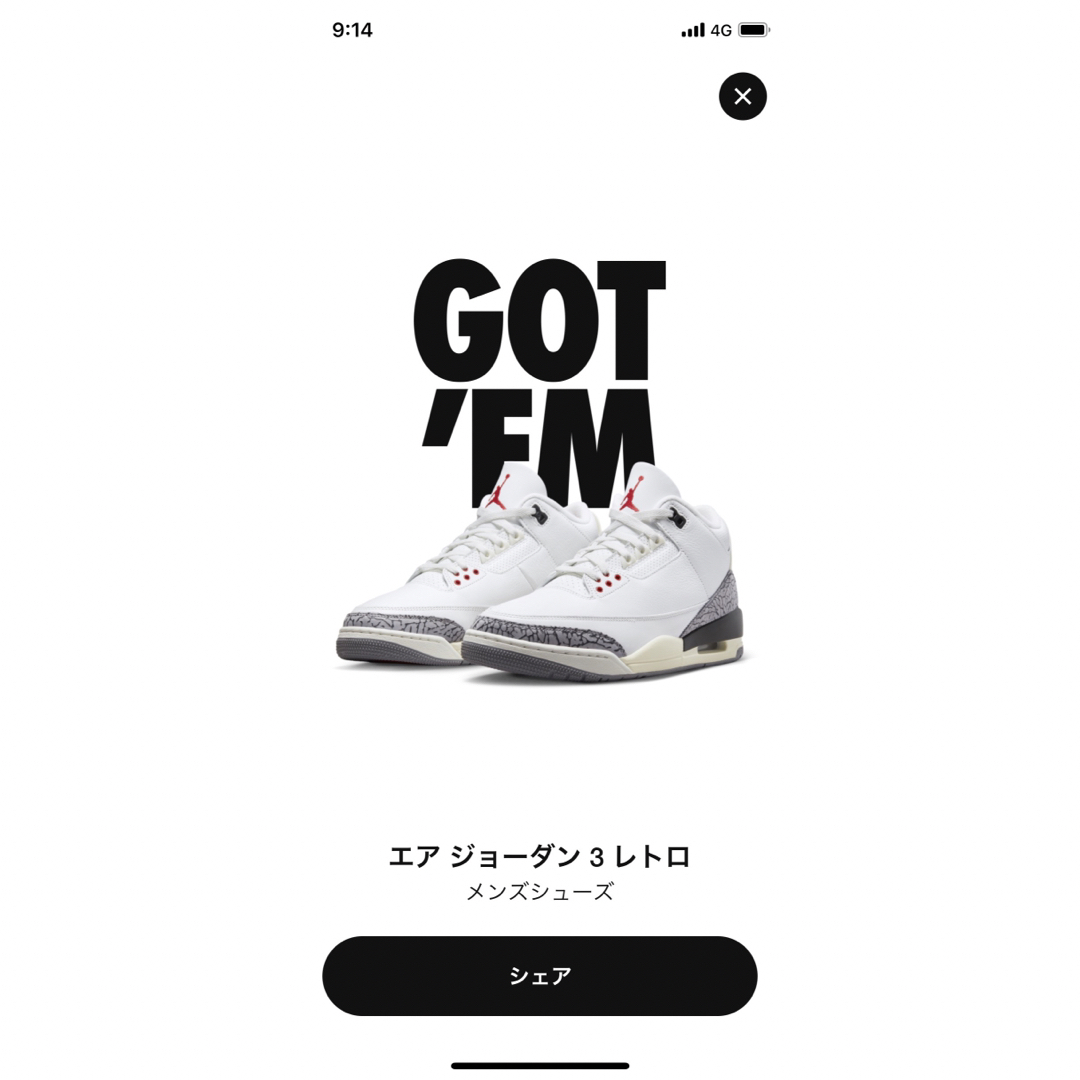 靴/シューズAIR JORDAN3 white cement