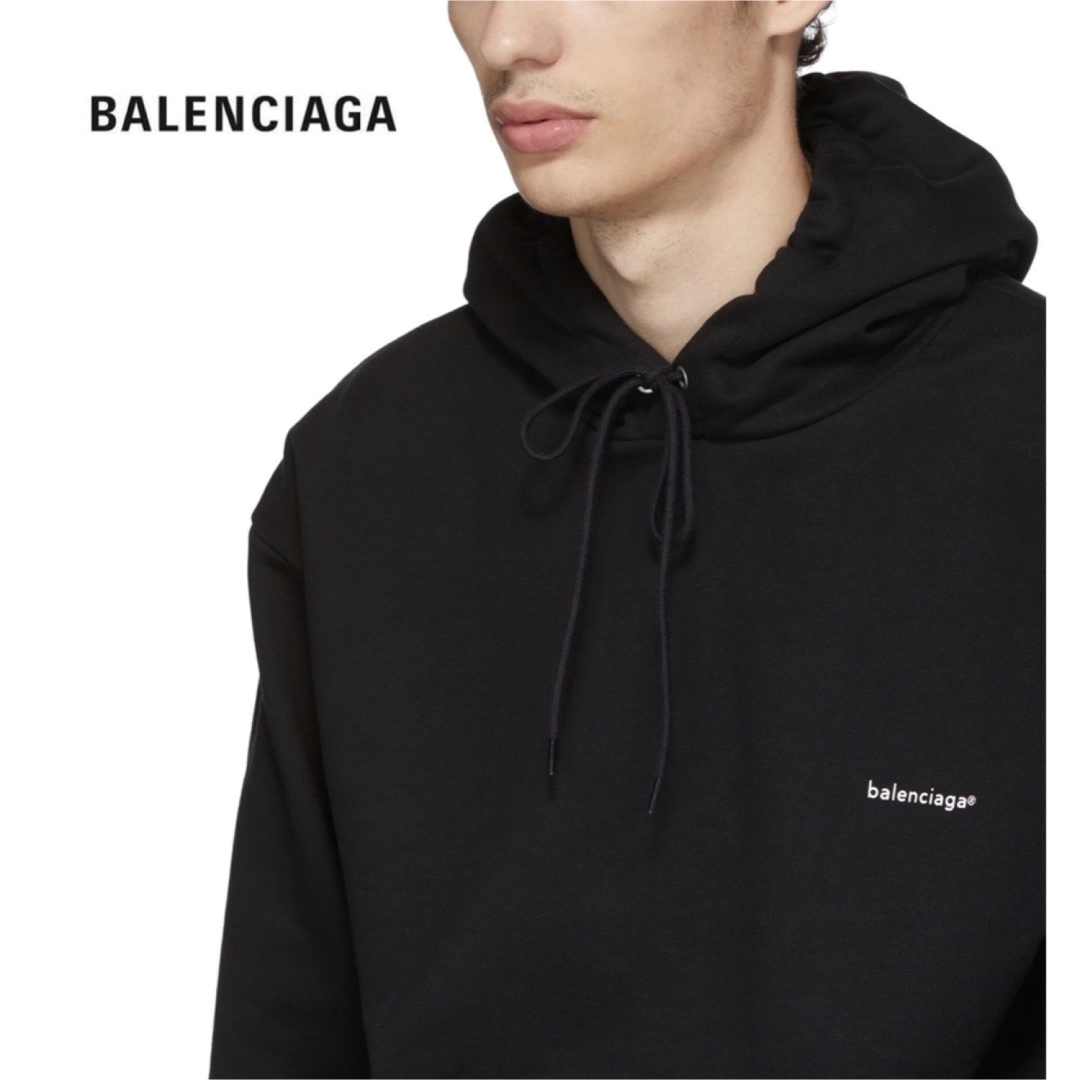 【BALENCIAGA 】small logo hoodieスモールロゴパーカー