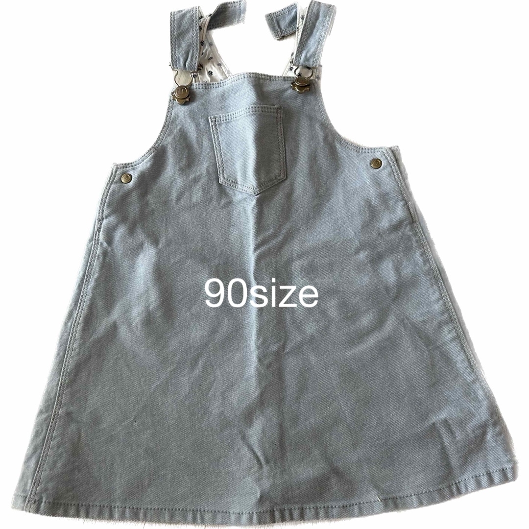 PETIT BATEAU(プチバトー)のbaby 90 デニムワンピース キッズ/ベビー/マタニティのキッズ服女の子用(90cm~)(ワンピース)の商品写真