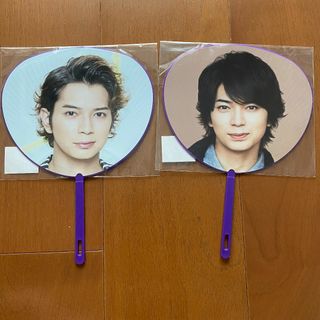 アラシ(嵐)の松本潤　ミニうちわ　2点セット(アイドルグッズ)