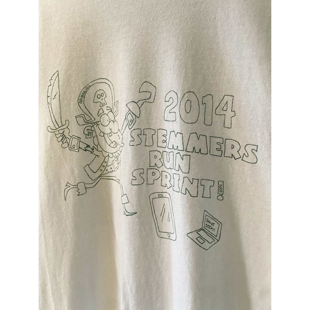 古着 ビンテージ 企業 ロゴ 鉛筆 イラスト 海賊 プリント 白 Tシャツ メンズのトップス(Tシャツ/カットソー(半袖/袖なし))の商品写真