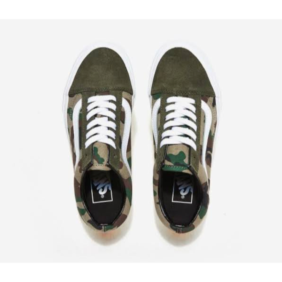 28cm【vans】US企画 迷彩×ホワイト オールドスクール