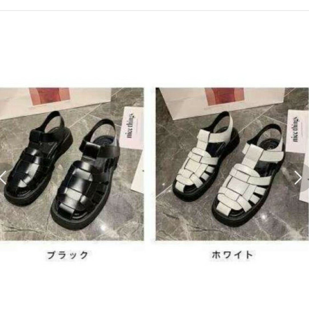 グルカサンダル　レザー　黒　ブラック　24cm　フラット　人気 レディースの靴/シューズ(サンダル)の商品写真