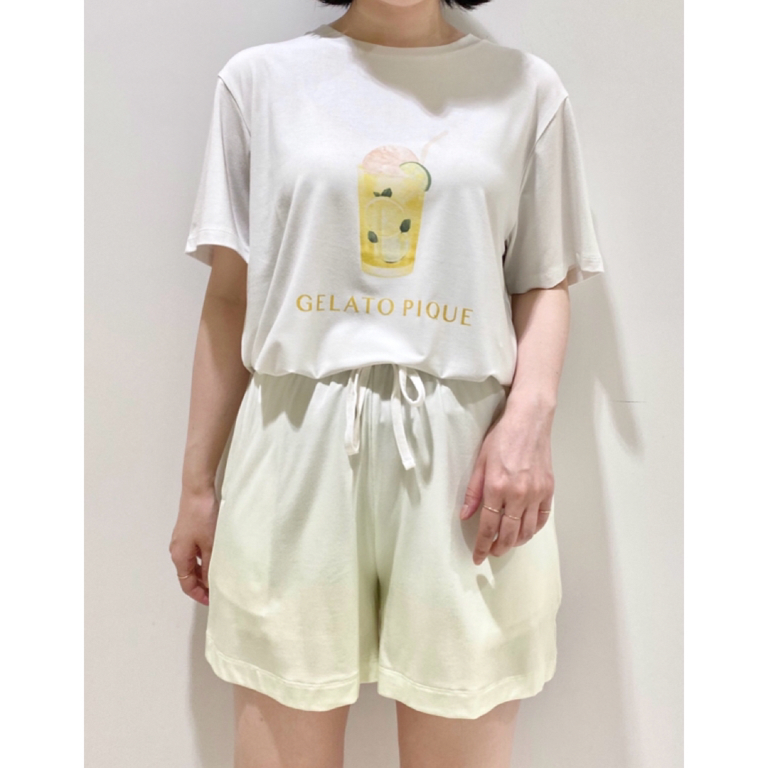 ジェラートピケ♡ソーダフロートTシャツ&ショートパンツ♡イエロー♡