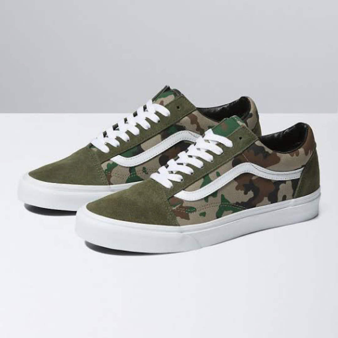 28.5cm 【vans】US企画 迷彩×ホワイト オールドスクール