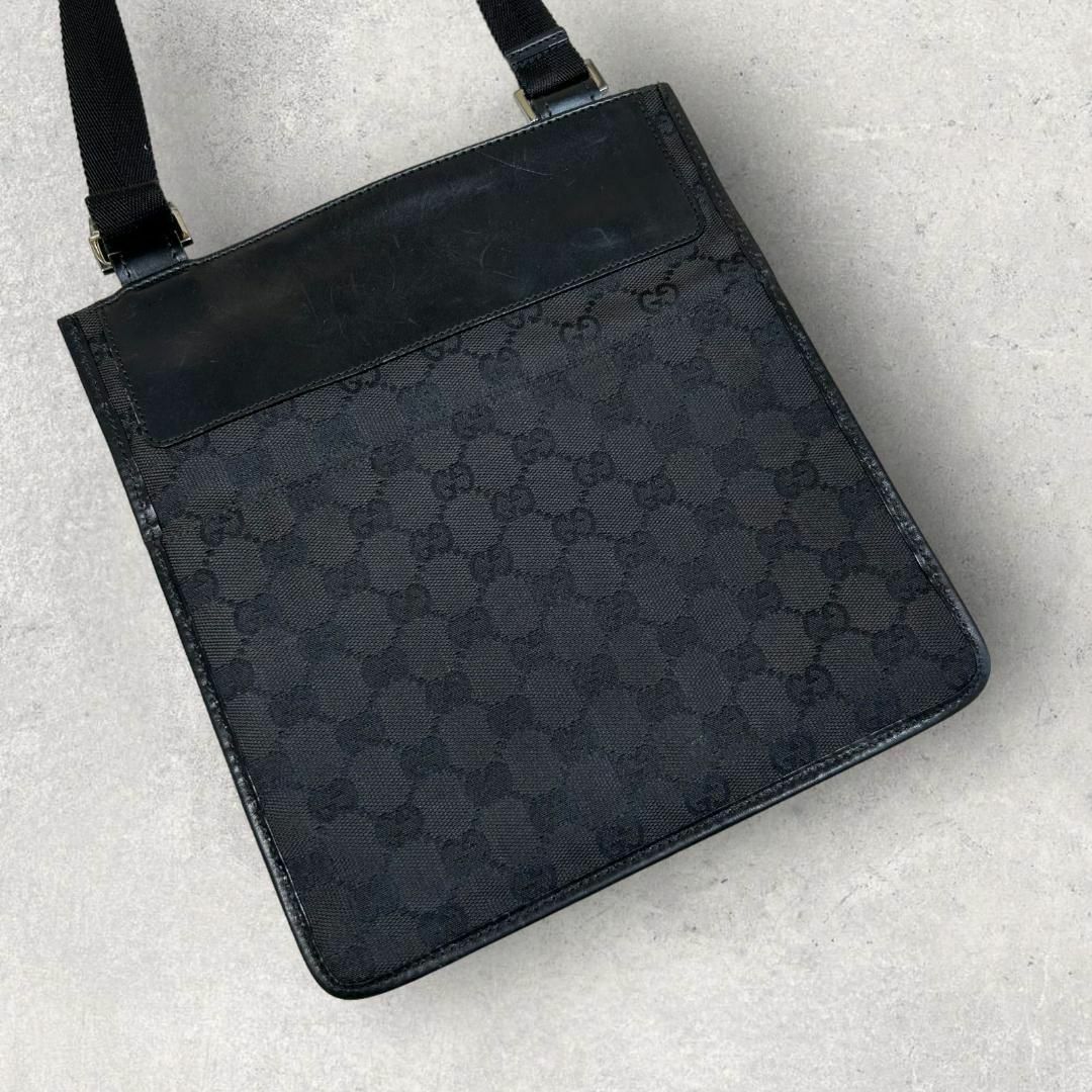 良品】GUCCI サコッシュ ショルダーバッグ GGキャンバス ブラック-