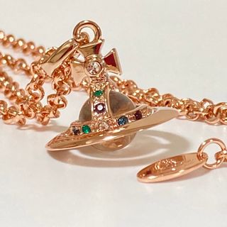 ヴィヴィアンウエストウッド(Vivienne Westwood)のヴィヴィアン　タイニーオーブネックレス　ピンクゴールド(ネックレス)