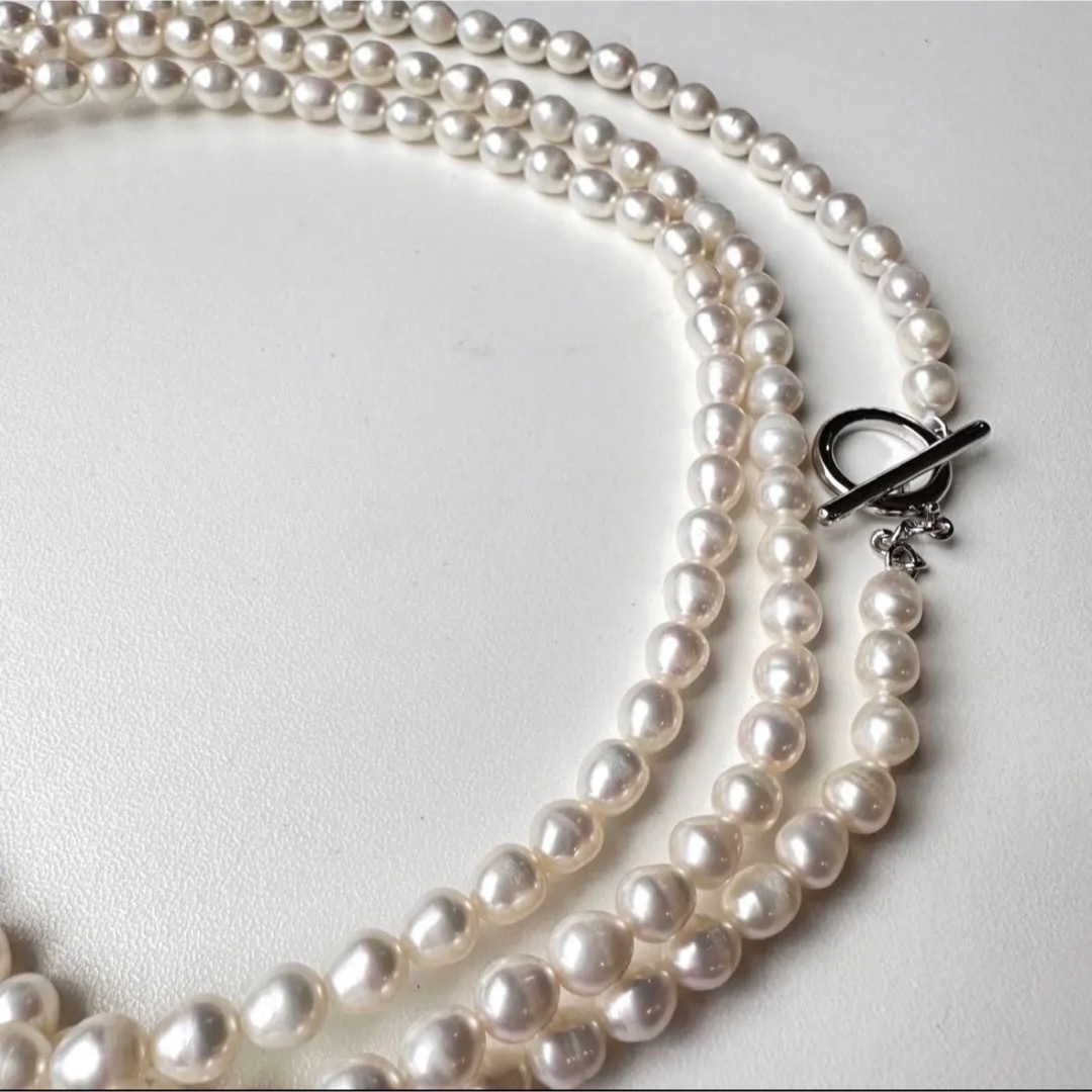 淡水真珠3本ロングパールネックレスの通販 by Pearl 310 ｜ラクマ