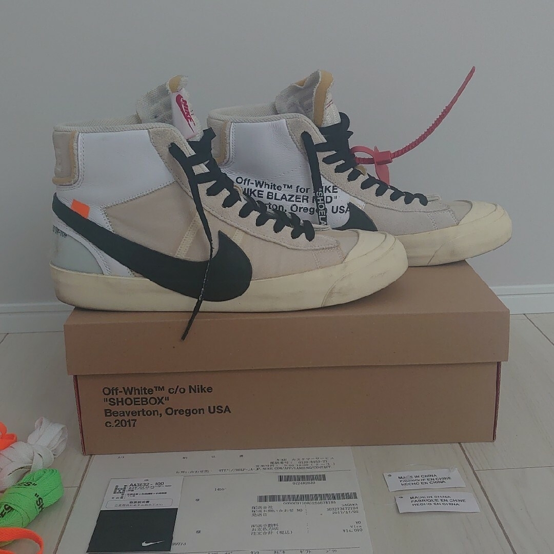 NIKE(ナイキ)の専用 28cm THE 10 NIKE OFF WHITE BLAZER MID メンズの靴/シューズ(スニーカー)の商品写真