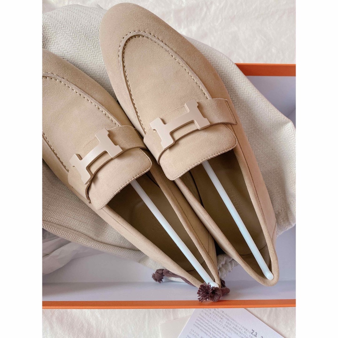 通販激安】 Hermes - エルメス モカシン パリ カーフ ベージュホワイト