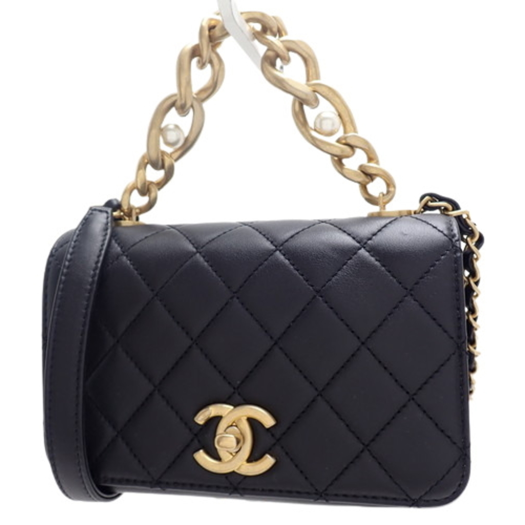 CHANEL マトラッセ チェーンショルダーバッグ ブラック