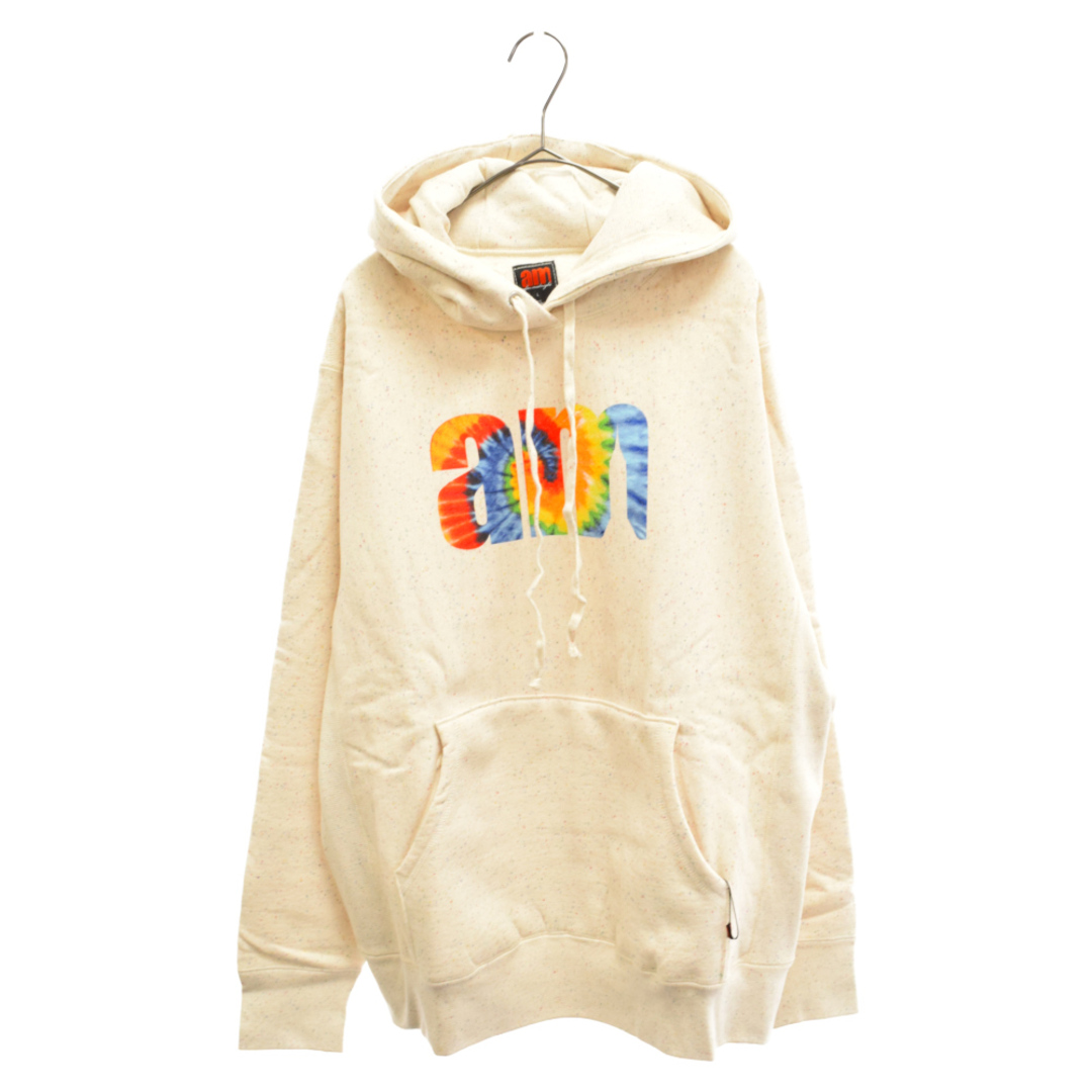 AM エーエム 22SS TIE DYE LOGO HOODIE タイダイ染め ロゴ プリント プルオーバーパーカー ベージュ SS22-FL023