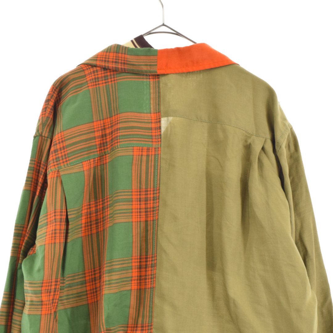 MIHARA YASUHIRO ミハラヤスヒロ 20AW Docking L/S Shirt レフトドッキング長袖シャツ カーキ/オレンジ A04SH152