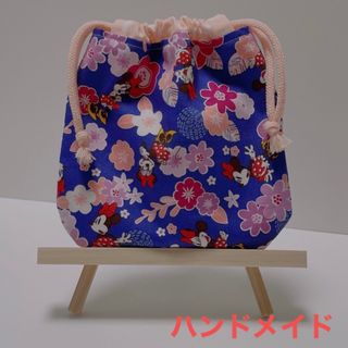 ミニー柄☆ハンドメイド☆巾着袋☆ミニー花柄(外出用品)