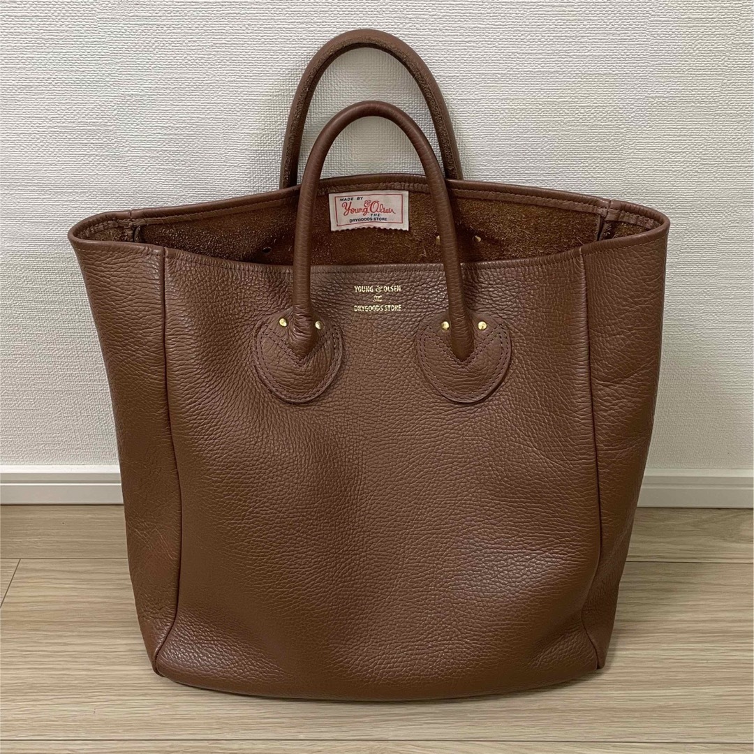 YOUNG\u0026OLSEN EMBOSSED LEATHER TOTE BAG