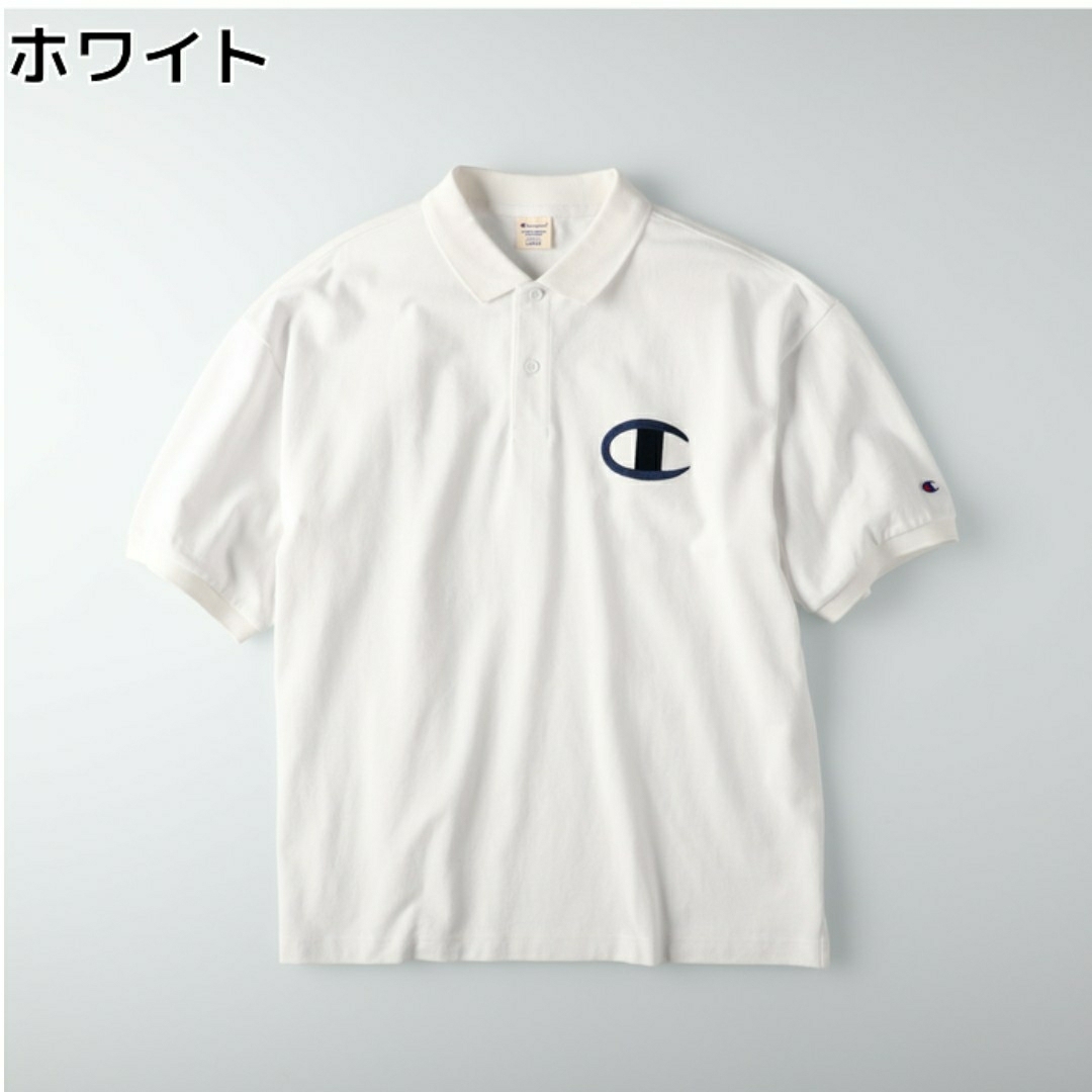 Champion(チャンピオン)の新品 Champion チャンピオン BIGロゴポロ ポロシャツ ホワイト M メンズのトップス(ポロシャツ)の商品写真