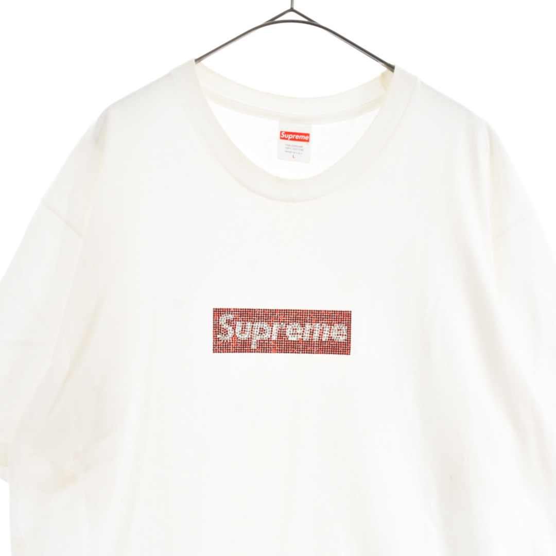 SUPREME シュプリーム 19SS×SWAROVSKI 25th Anniversary Box Logo Tee×スワロフスキー  25周年記念ボックスロゴTシャツ 半袖カットソー ホワイト