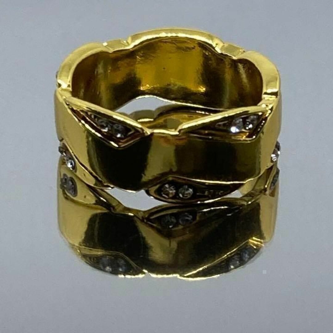 ゴールド リング 指輪 ダイア ジルコニア ブリンブリン おしゃれ 17号 メンズのアクセサリー(リング(指輪))の商品写真