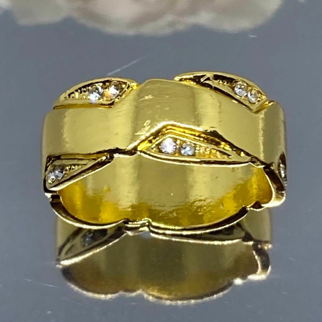 ゴールド リング 指輪 ダイア ジルコニア ブリンブリン おしゃれ 17号 メンズのアクセサリー(リング(指輪))の商品写真