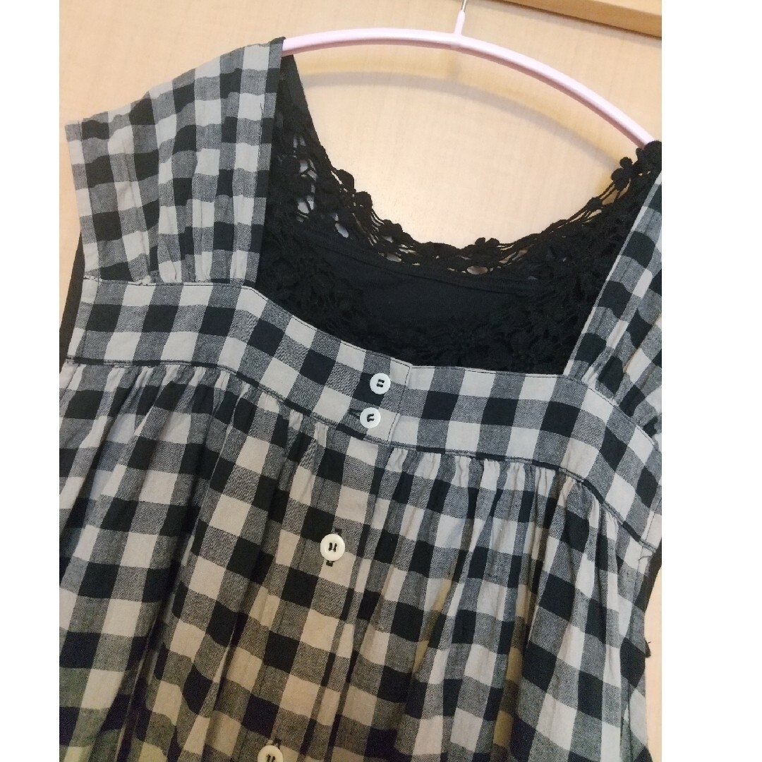 nest Robe - コットンリネンワッシャーギンガムワンピース nest Robe - コットンリネンワッシャーギンガムワンピース