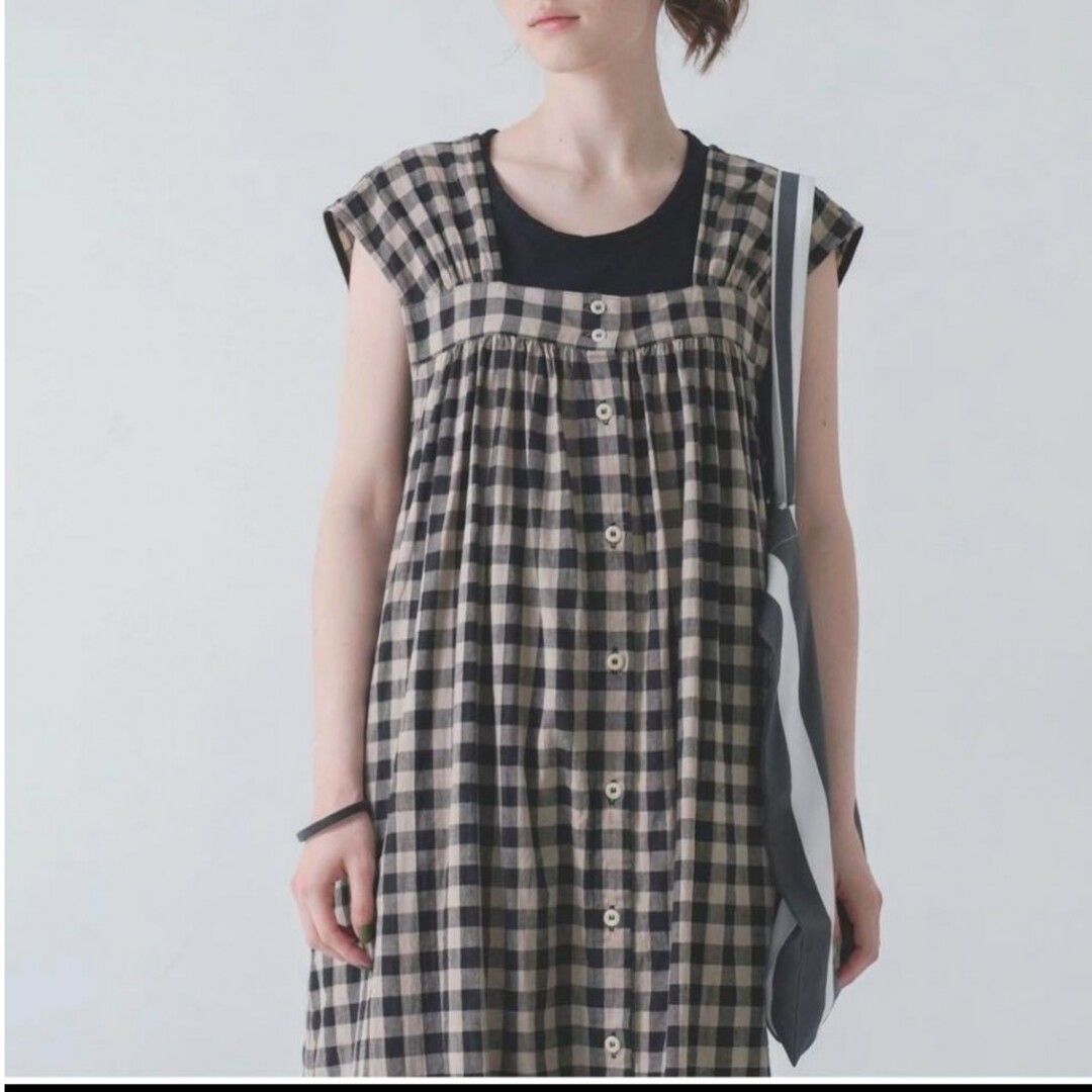 nest Robe - コットンリネンワッシャーギンガムワンピース nest Robe - コットンリネンワッシャーギンガムワンピース