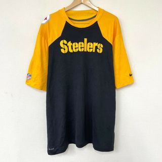 ナイキ(NIKE)の【ゆうパケット対応】ナイキ NIKE NFL ピッツバーグ スティーラーズ フットボールジャージ Tシャツ 半袖 スウッシュロゴ プリント サイズ：XXL ブラック×イエロー 【古着】 古着 【中古】 中古 mellow DRI-FIT ONFIELD APPAREL【あす楽対応】【古着屋mellow楽天市場店】(アメリカンフットボール)