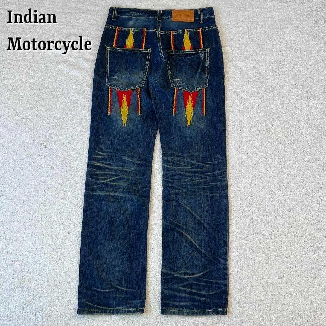 インディアンモーターサイクル デニム パンツ オルテガ 刺繍 28 | フリマアプリ ラクマ