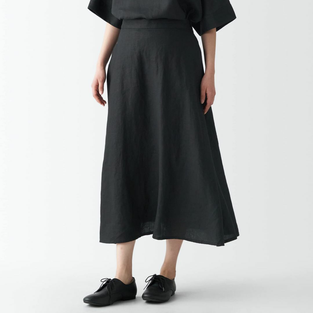 無印良品 ヘンプフレアスカート 黒 婦人Sサイズ 12741619 8