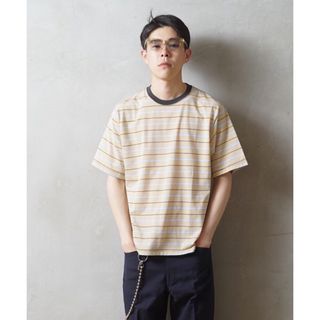 カイコー(KAIKO)のKAIKO BORDER T-SHIRT イエロー(Tシャツ/カットソー(半袖/袖なし))