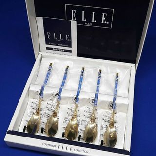 エル(ELLE)の未使用 ELLE エル プロバンス カフェスプーン ブルー スプーン 5本(カトラリー/箸)