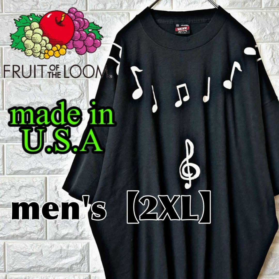 P4 USA製【FRUIT OF THE LOOM】プリントT【メンズ2XL】