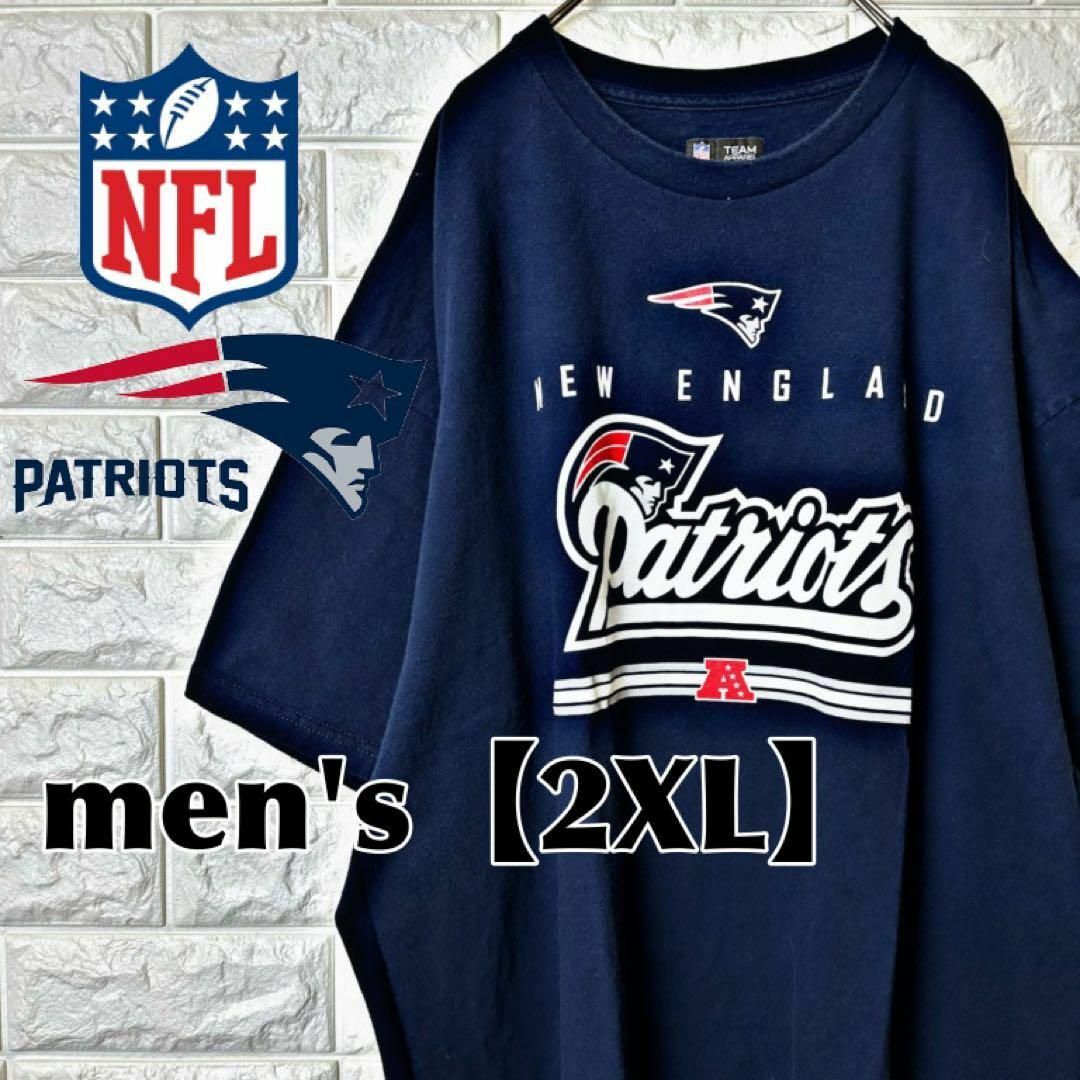 P7【NFL】プリントTシャツ【メンズ2XL】ネイビー