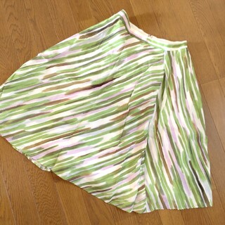 ジャスグリッティー　水彩風ストライプフレアスカート　サイズ1(ひざ丈スカート)